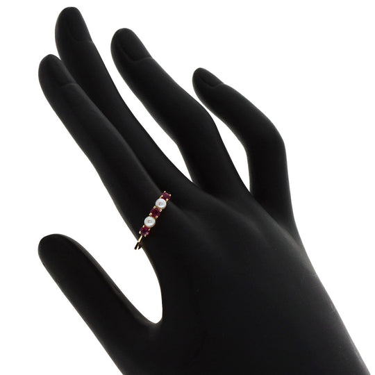 TIFFANY&Co. Ring K14YG gold Pearl ruby