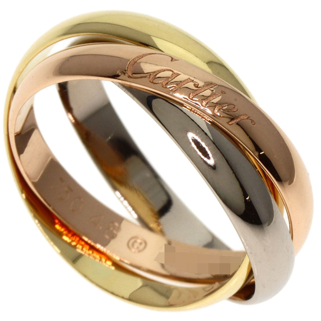 CARTIER Ring K18YG , K18WG gold Trinity Small #48 Women Used Authentic