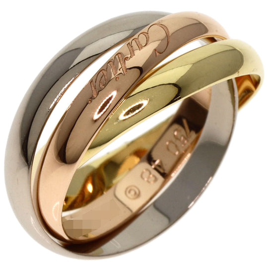 CARTIER Ring K18YG , K18WG gold Trinity Small #48 Women Used Authentic