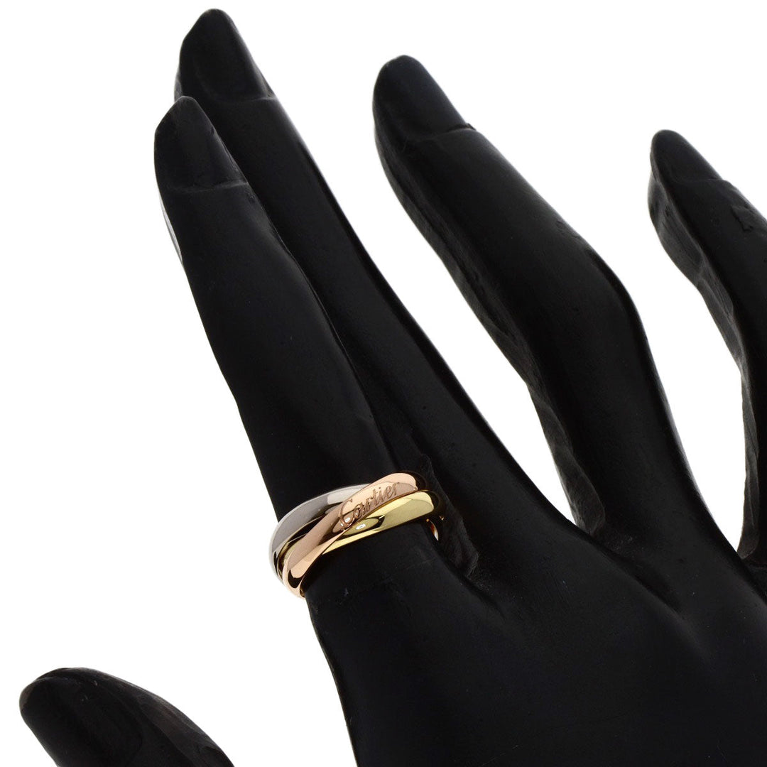 CARTIER Ring K18YG , K18WG gold Trinity Small #48 Women Used Authentic