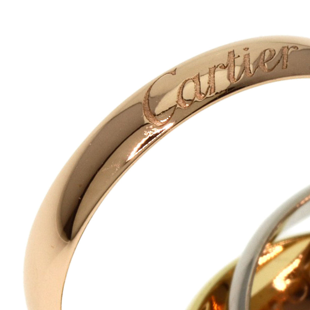 CARTIER Ring K18YG , K18WG gold Trinity Small #48 Women Used Authentic