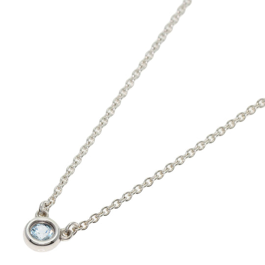 TIFFANY&Co. Necklace SV Silver ByTheYard Aquamarine Women Used Authentic