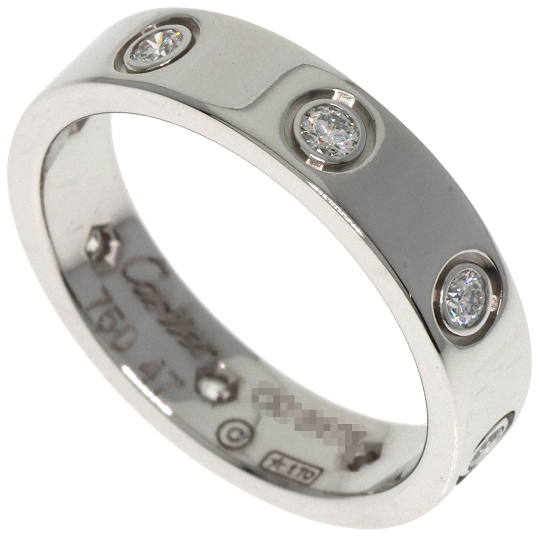CARTIER Ring K18WG Silver Mini Love Ring Full Diamond #47
