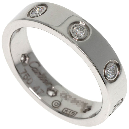 CARTIER Ring K18WG Silver Mini Love Ring Full Diamond #47