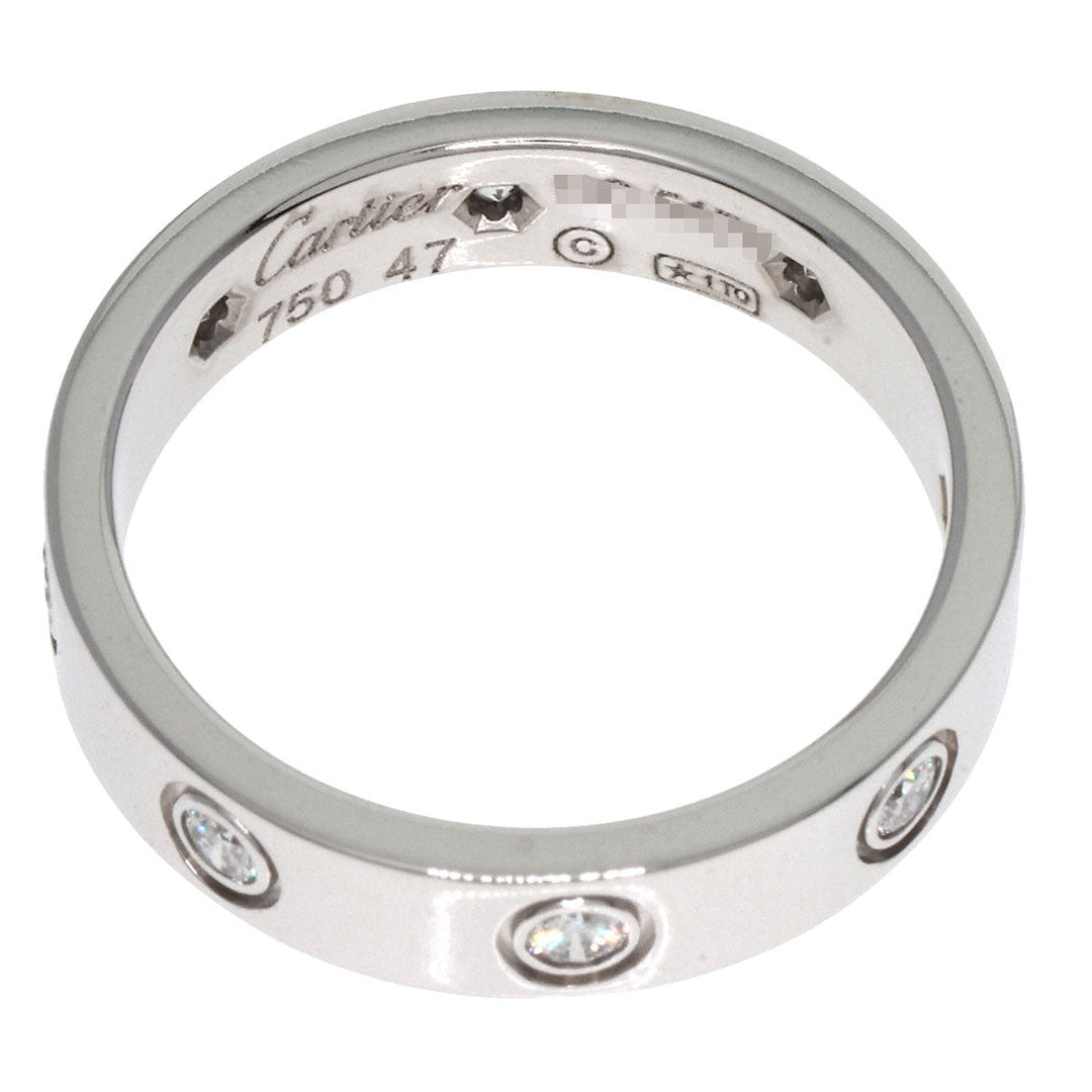 CARTIER Ring K18WG Silver Mini Love Ring Full Diamond #47