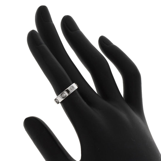 CARTIER Ring K18WG Silver Mini Love Ring Full Diamond #47