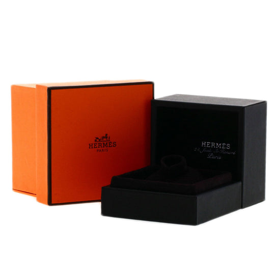 HERMES Ring 18K Pink Gold gold Chene Dunkle Divine Diamond #51