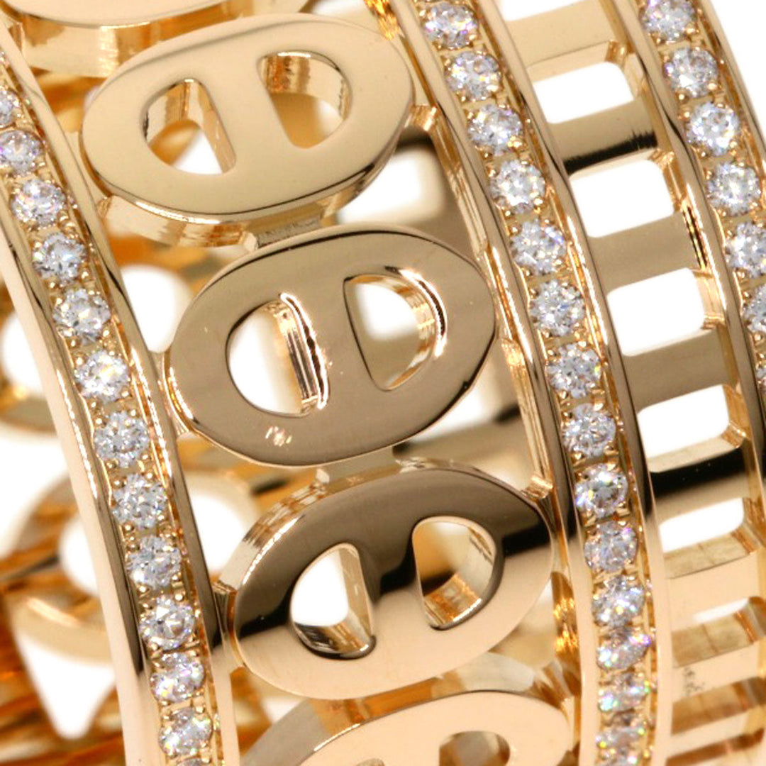 HERMES Ring 18K Pink Gold gold Chene Dunkle Divine Diamond #51