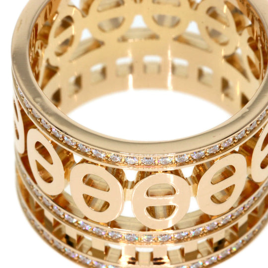 HERMES Ring 18K Pink Gold gold Chene Dunkle Divine Diamond #51