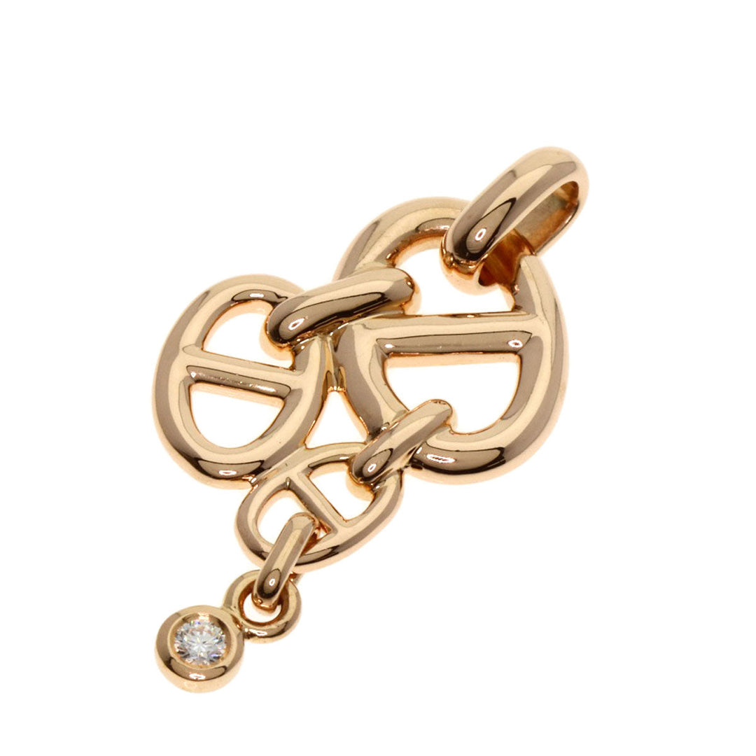 HERMES Pendant top 18K Pink Gold gold Chene Dunkle Ancienne Diamond