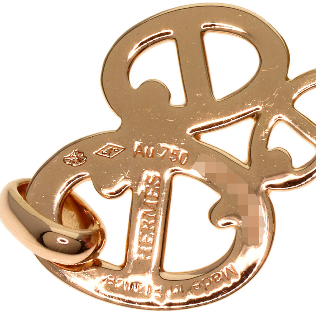 HERMES Pendant top 18K Pink Gold gold Chene Dunkle Ancienne Diamond