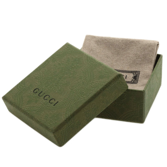 GUCCI Necklace K18WG Silver Icon GG Logo Circle Round Diamond