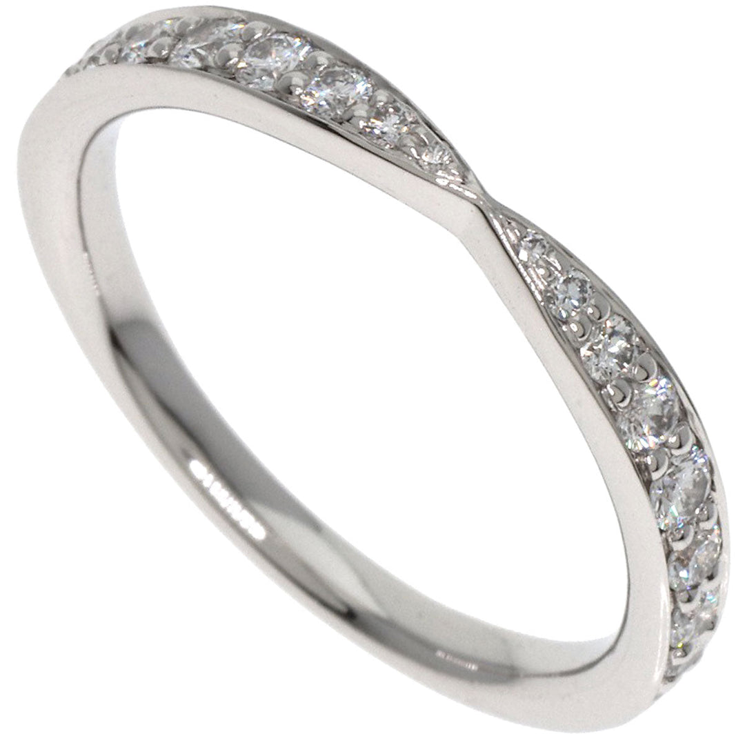 TIFFANY&Co. Ring PT950 Silver Harmony half diamond Women Used Authentic