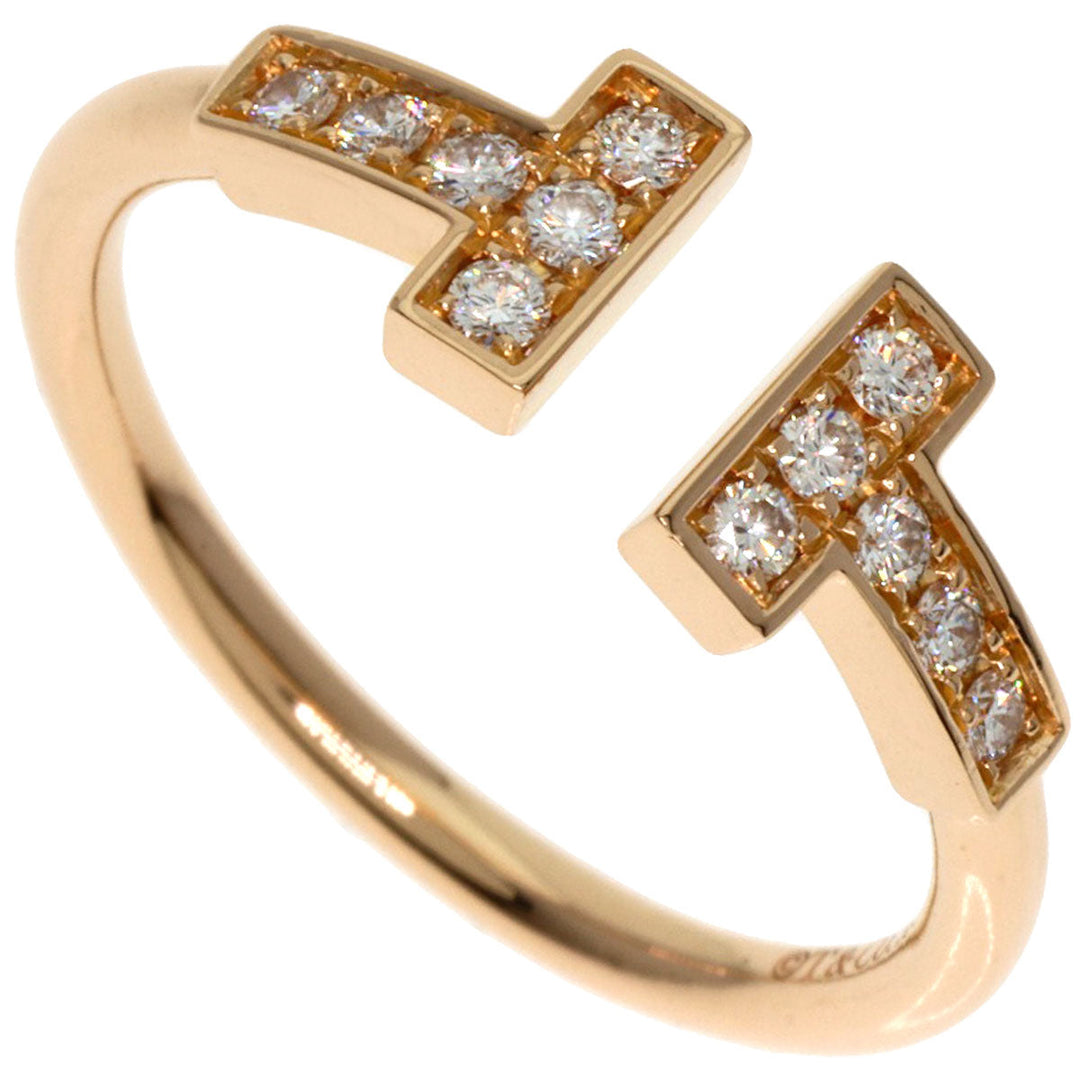 TIFFANY&Co. Ring 18K Pink Gold gold T wire diamond Women Used Authentic