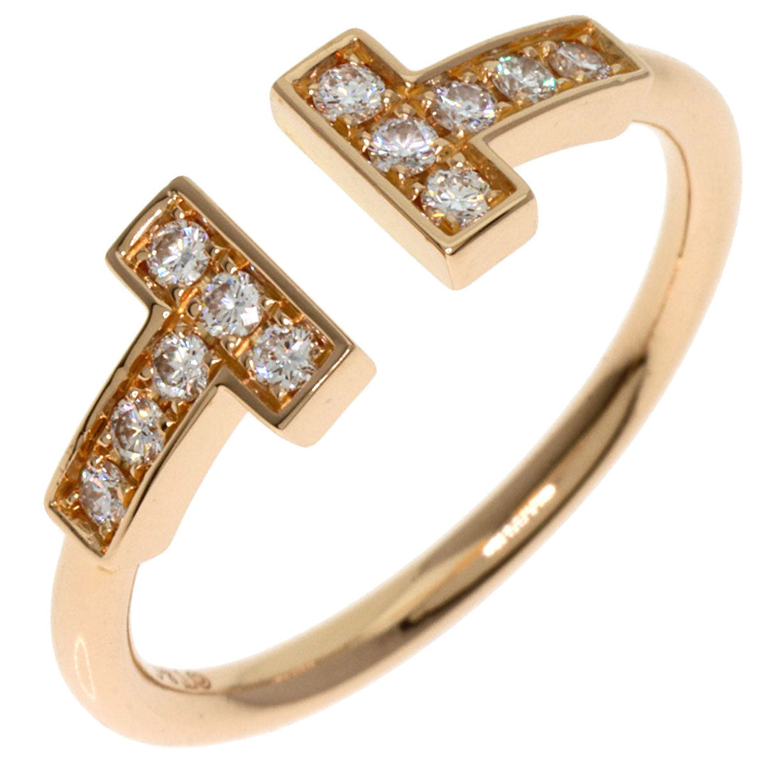 TIFFANY&Co. Ring 18K Pink Gold gold T wire diamond Women Used Authentic