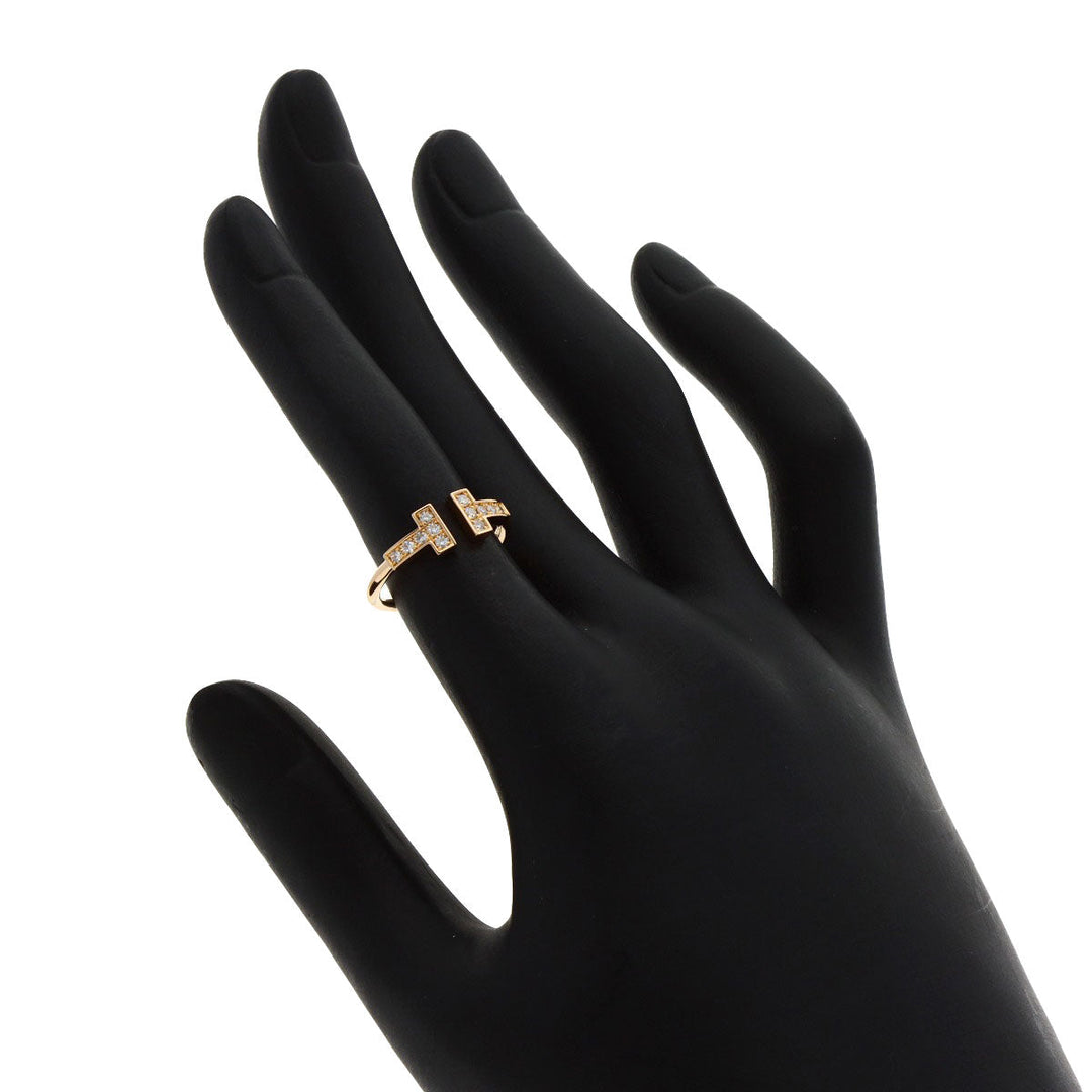 TIFFANY&Co. Ring 18K Pink Gold gold T wire diamond Women Used Authentic