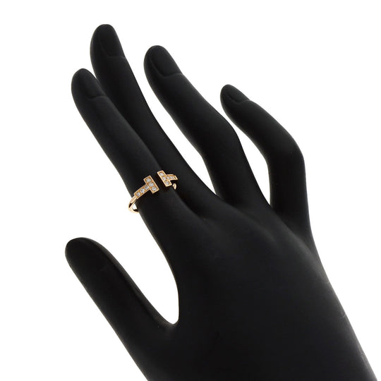 TIFFANY&Co. Ring 18K Pink Gold gold T wire diamond Women Used Authentic