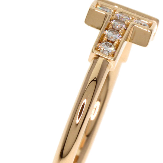 TIFFANY&Co. Ring 18K Pink Gold gold T wire diamond Women Used Authentic
