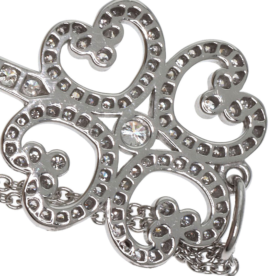 TIFFANY&Co. Necklace PT950 Silver Quatra Heart Key Diamond