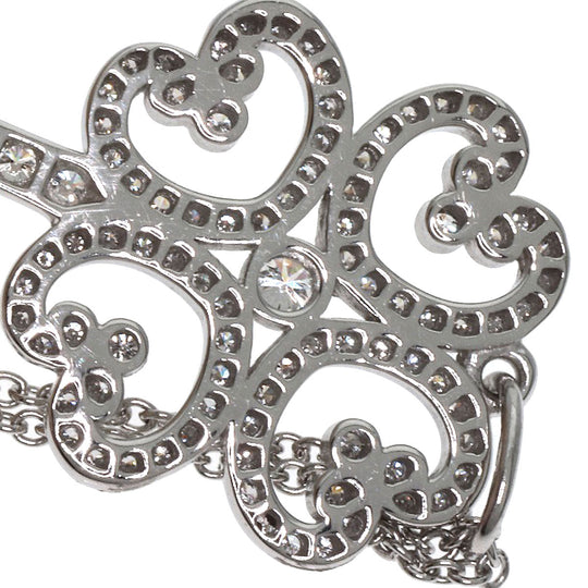 TIFFANY&Co. Necklace PT950 Silver Quatra Heart Key Diamond