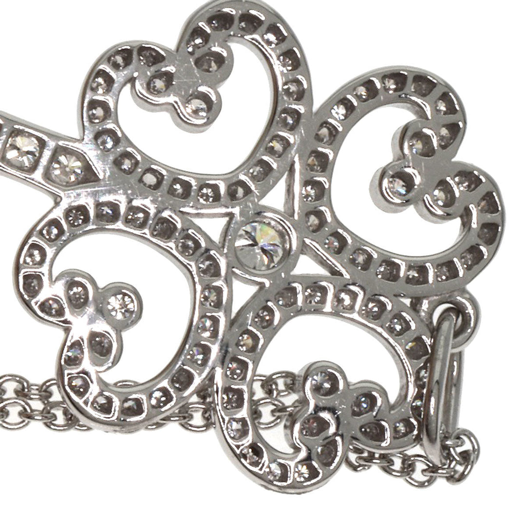 TIFFANY&Co. Necklace PT950 Silver Quatra Heart Key Diamond