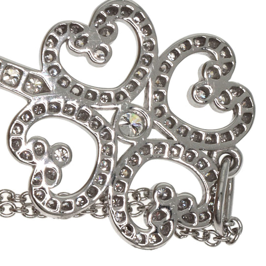 TIFFANY&Co. Necklace PT950 Silver Quatra Heart Key Diamond