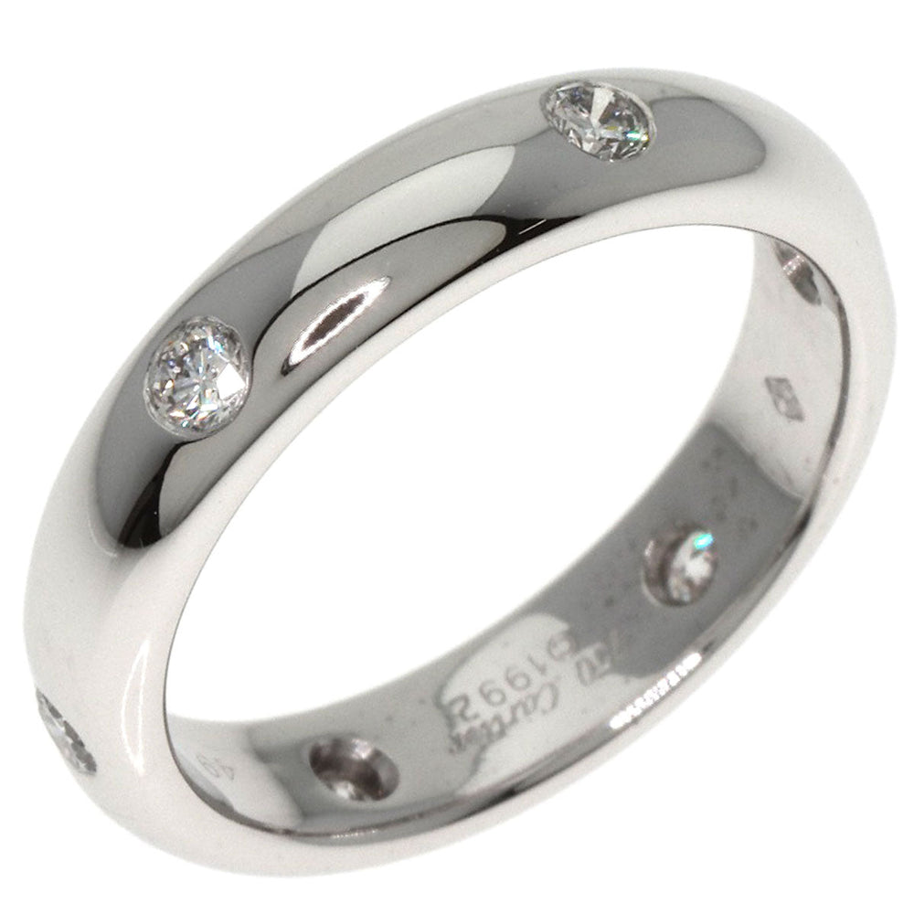 CARTIER Ring K18WG Silver Stella 6P Diamond #49