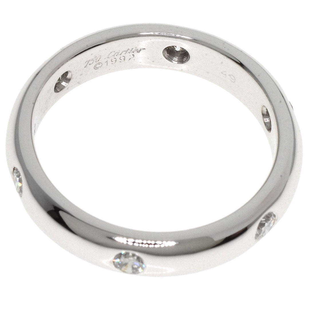 CARTIER Ring K18WG Silver Stella 6P Diamond #49