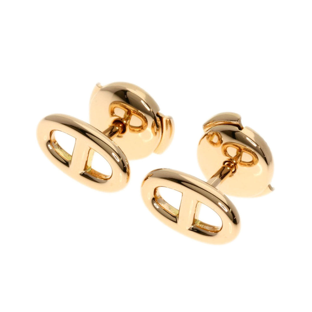 HERMES Pierce 18K Pink Gold gold Chene Dunkle Farandor TPM Women Used Authentic