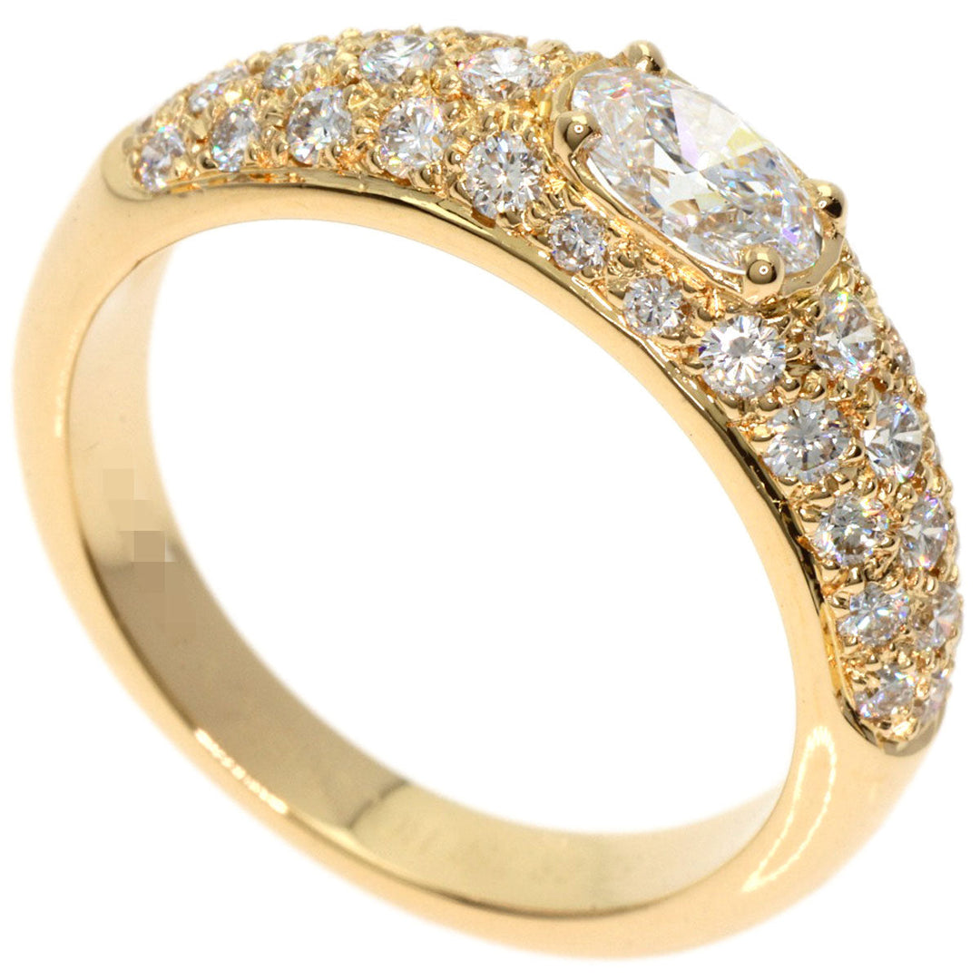 Boucheron Ring 18K Yellow Gold gold Oval Pave Diamond #52