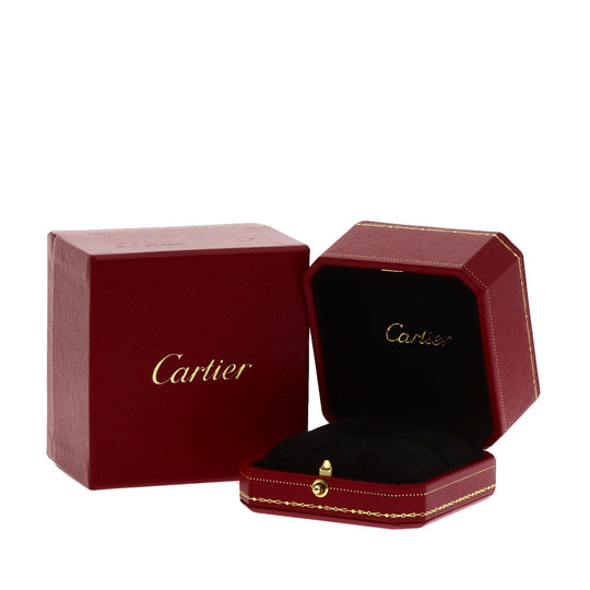 CARTIER Ring K18WG Silver Mini Love Ring 1P Diamond #55 Women Used Authentic