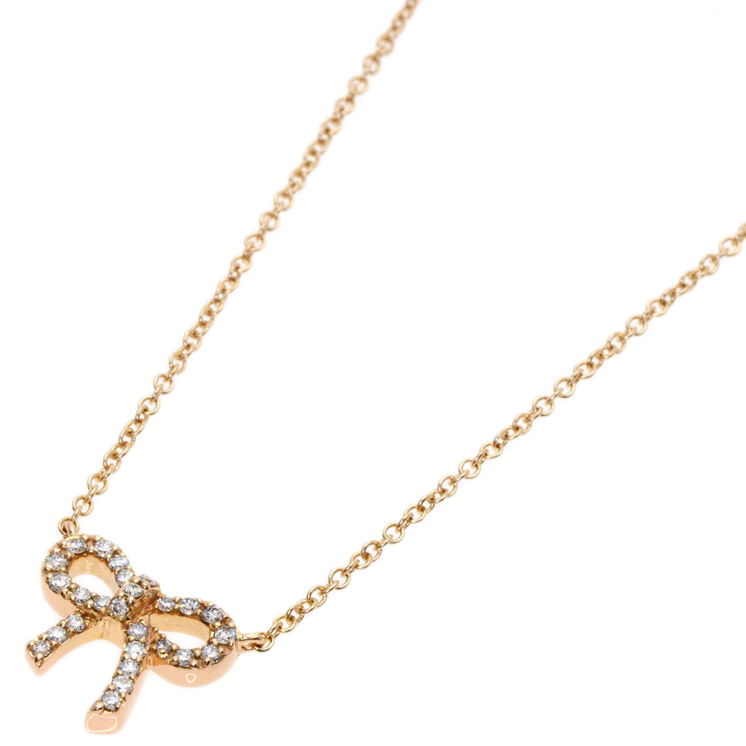 TIFFANY&Co. Necklace 18K Pink Gold gold Metro Bow Diamond