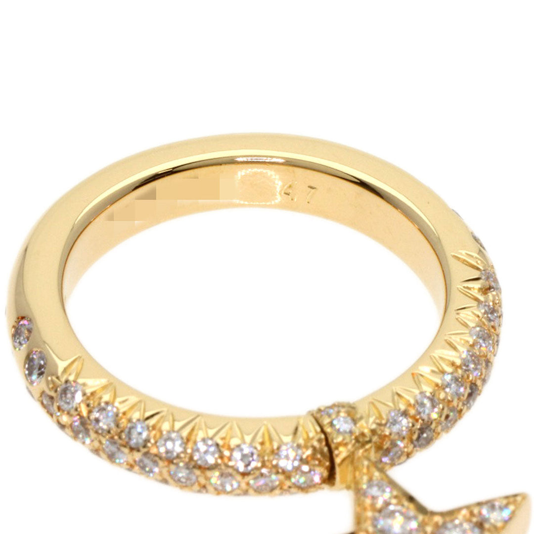 CHANEL Ring 18K Yellow Gold gold Comet Star Diamond #47