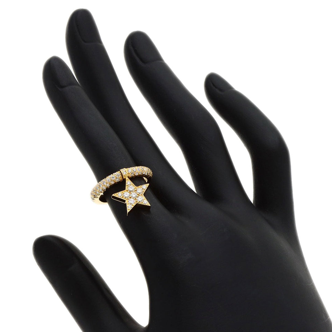 CHANEL Ring 18K Yellow Gold gold Comet Star Diamond #47