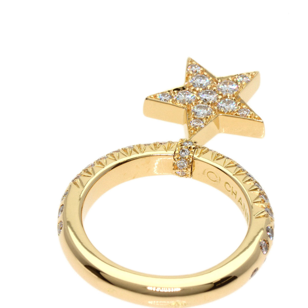 CHANEL Ring 18K Yellow Gold gold Comet Star Diamond #47