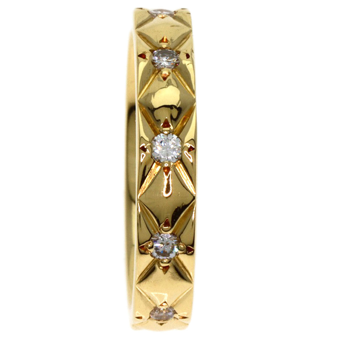 CHANEL Ring 18K Yellow Gold gold Matelasse Eternity Diamond #49