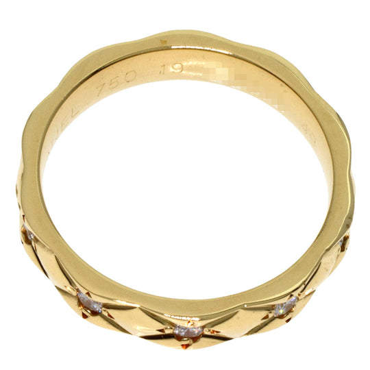 CHANEL Ring 18K Yellow Gold gold Matelasse Eternity Diamond #49