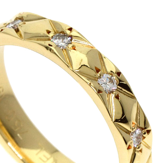 CHANEL Ring 18K Yellow Gold gold Matelasse Eternity Diamond #49