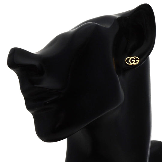 GUCCI Pierce 18K Yellow Gold gold GG running studs Women Used Authentic