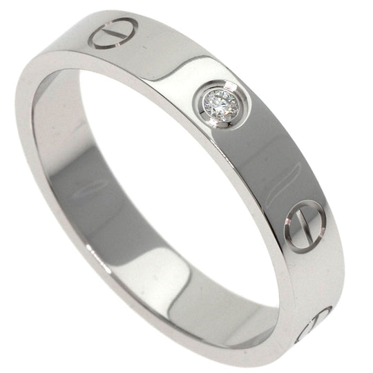 CARTIER Ring K18WG Silver Mini love ring 1P Diamond #58
