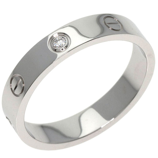 CARTIER Ring K18WG Silver Mini love ring 1P Diamond #58