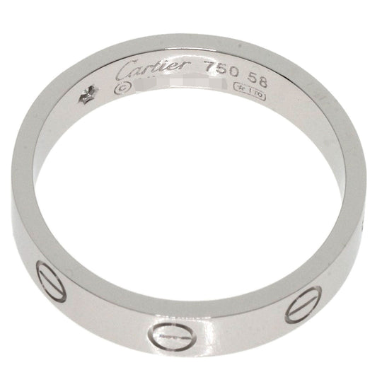 CARTIER Ring K18WG Silver Mini love ring 1P Diamond #58