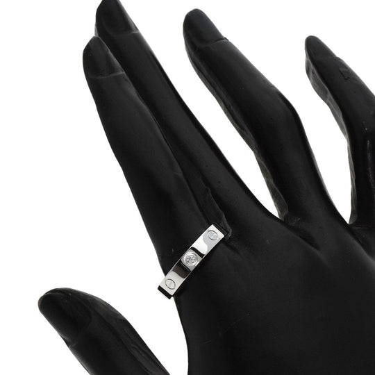 CARTIER Ring K18WG Silver Mini love ring 1P Diamond #58