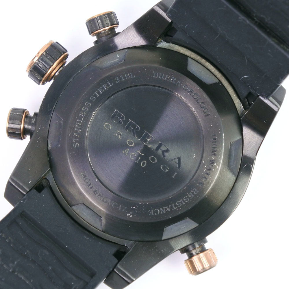 BRERA OROLOGI Watches BRDVC47 Stainless Steel, Rubber black Chronograph mens Used Authentic