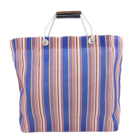 MARNI Handbag Nylon blue Flower cafe Women Used Authentic