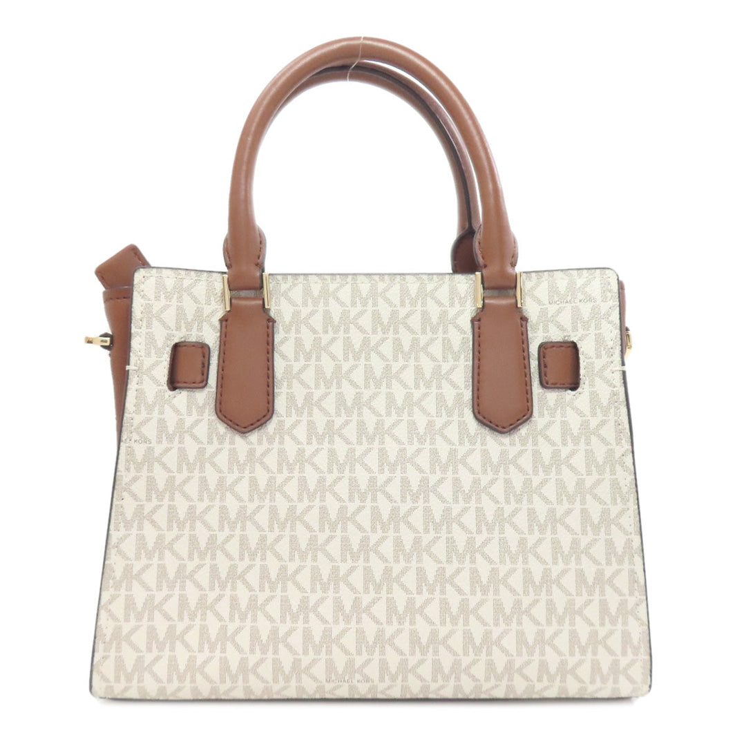 MICHAEL KORS Handbag PVC white MK Signature 2WAY Women Used Authentic
