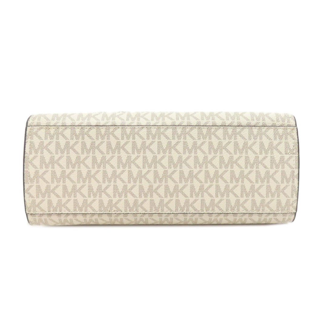 MICHAEL KORS Handbag PVC white MK Signature 2WAY Women Used Authentic