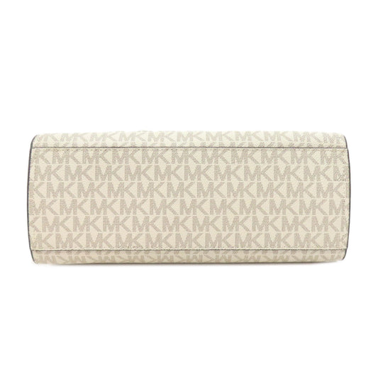 MICHAEL KORS Handbag PVC white MK Signature 2WAY Women Used Authentic