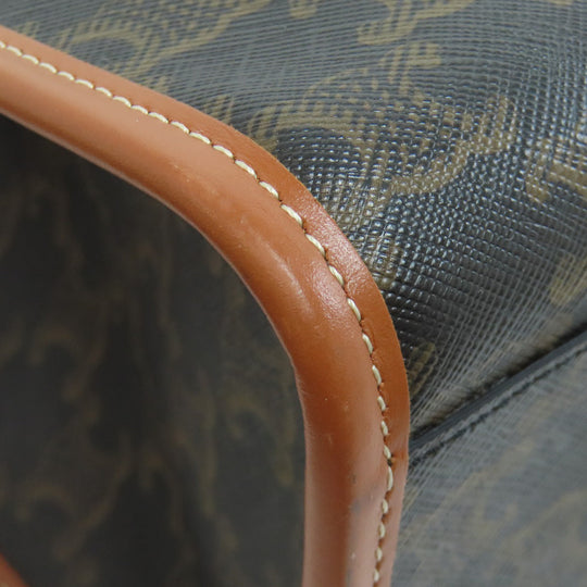 CELINE Tote Bag PVC Brown Triomphe 2WAY Women Used Authentic