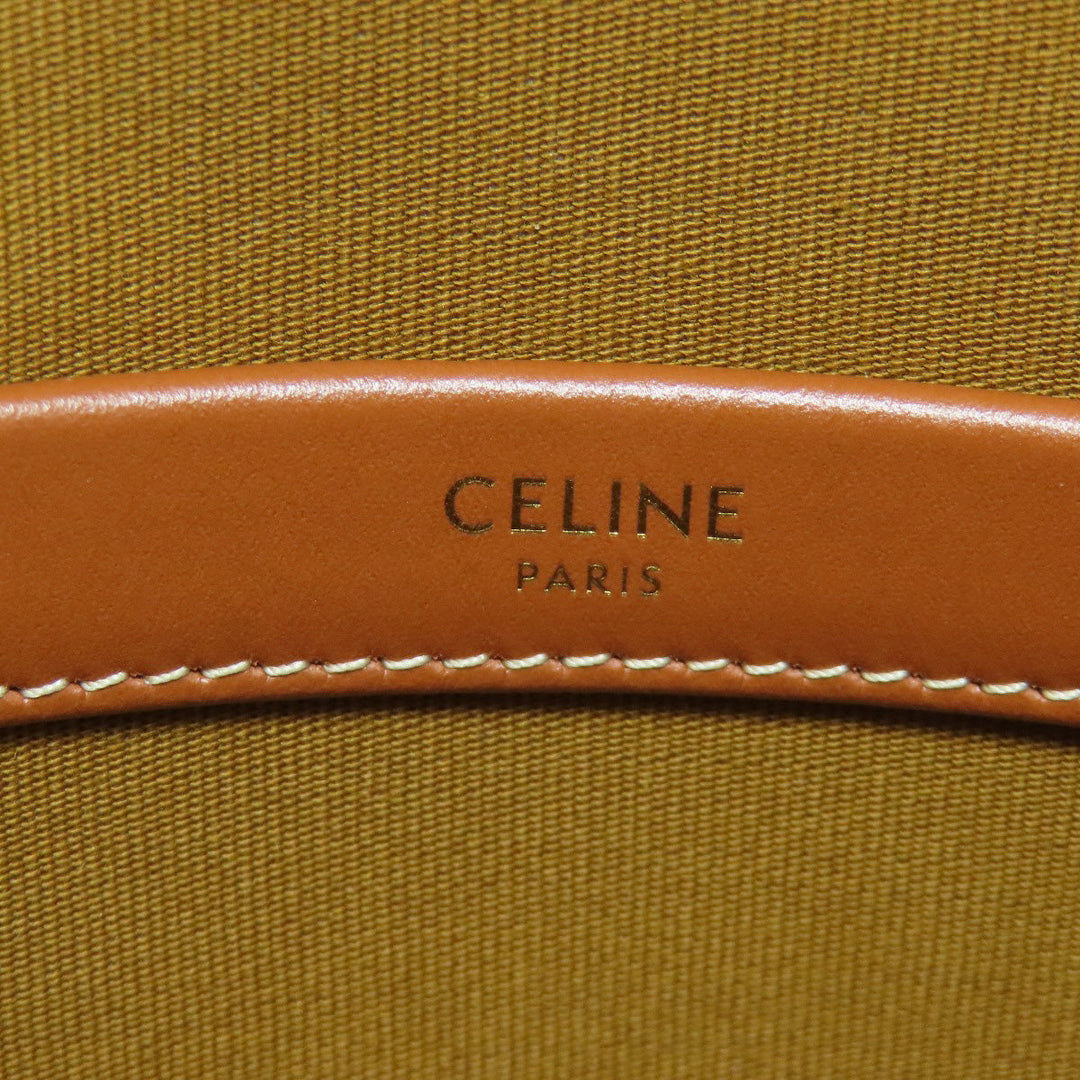 CELINE Tote Bag PVC Brown Triomphe 2WAY Women Used Authentic